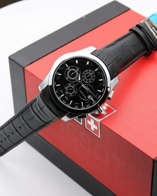 Tis-sot 1853 Couturier Silver Black Leather