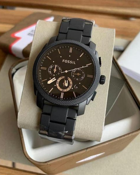 Fos-sil FS4656 Stainless Steel Black Gold