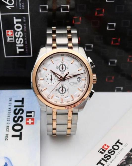 Tis-sot 1853 Couterier Silver Gold - White Dial , Stainless steel